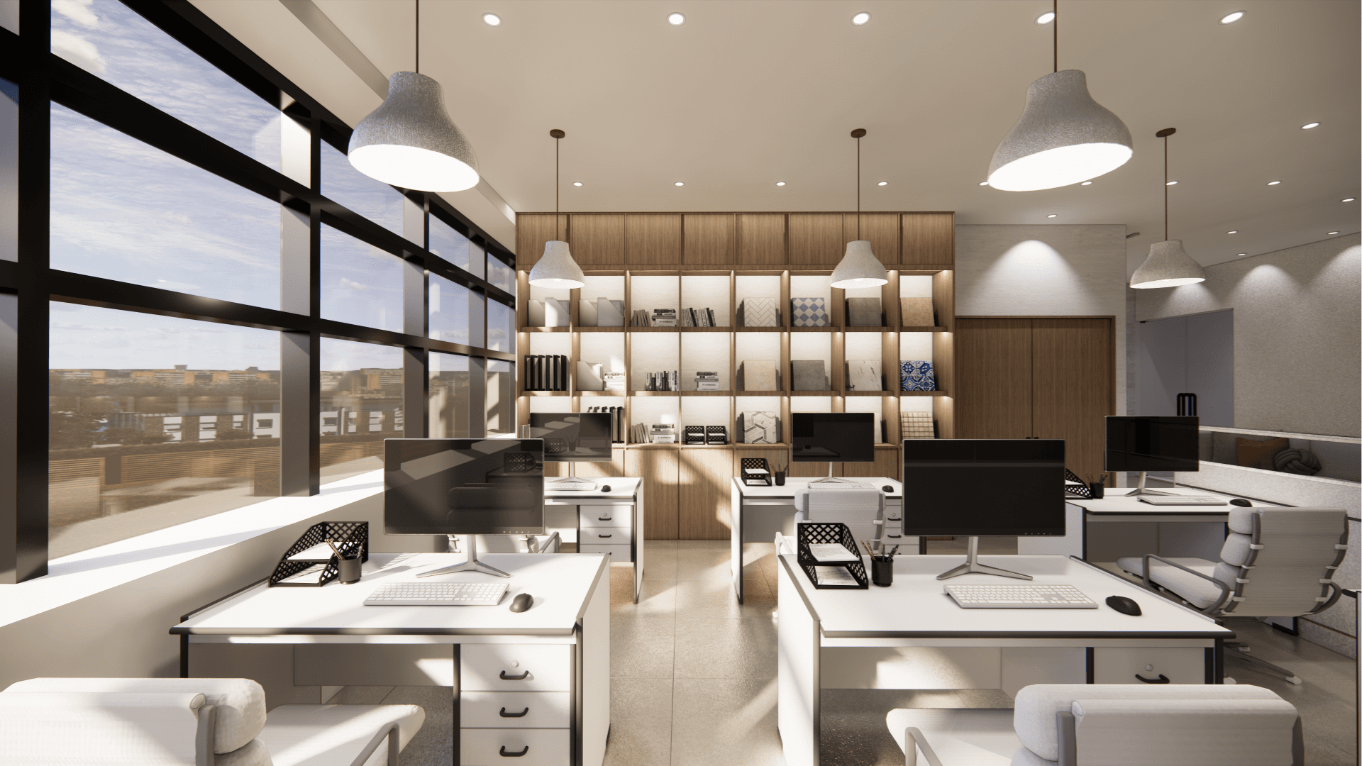 Tile Co. — showroom perspective toward the work area