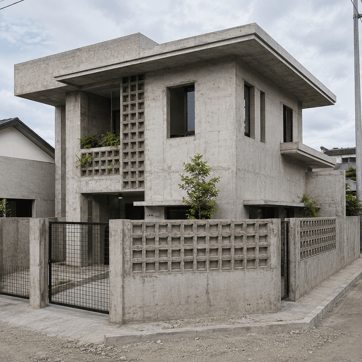 Bare finish interior — concrete floors, unpainted walls, exposed ceiling