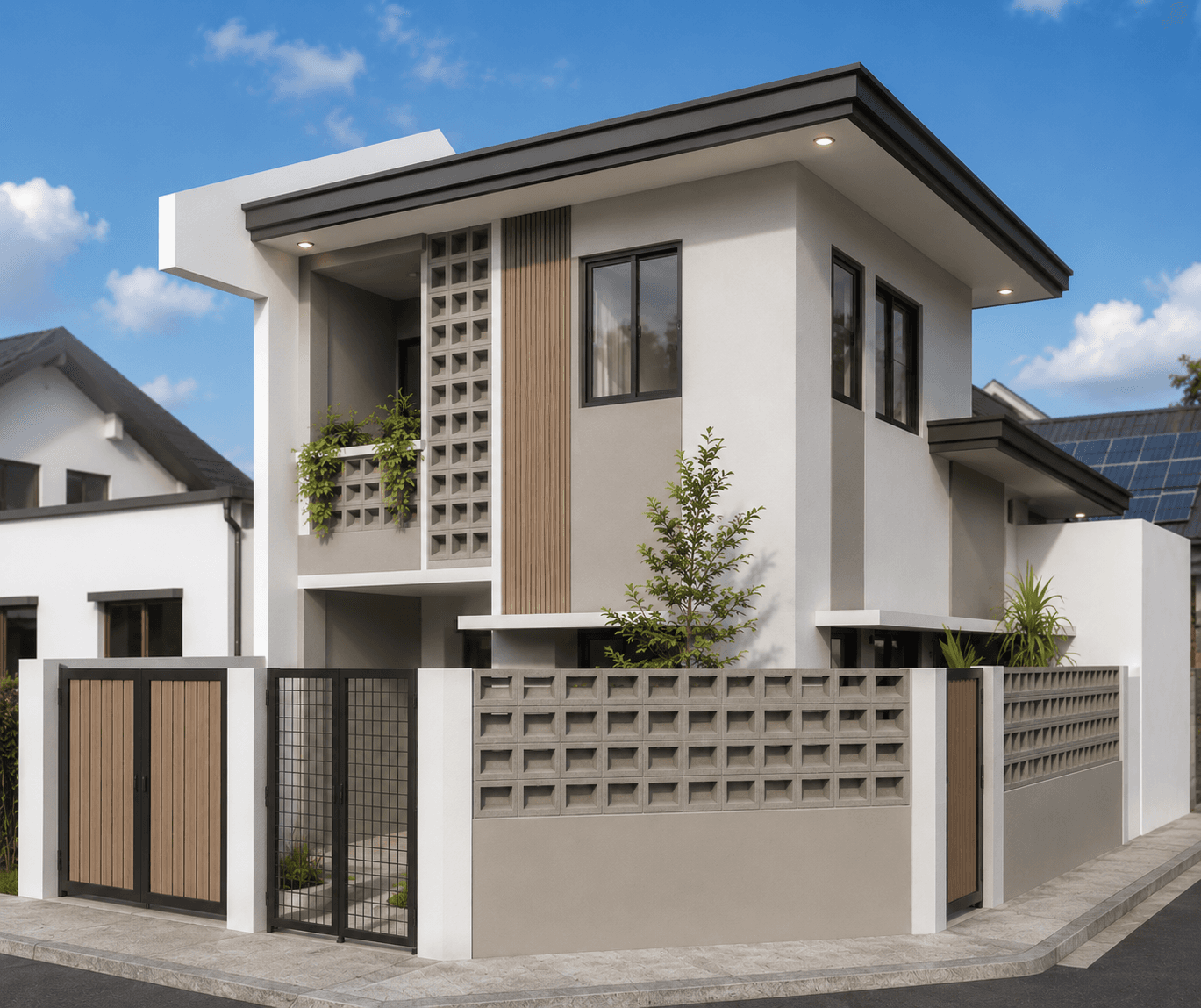 Standard finish interior — tiled floors, painted walls, flat ceiling
