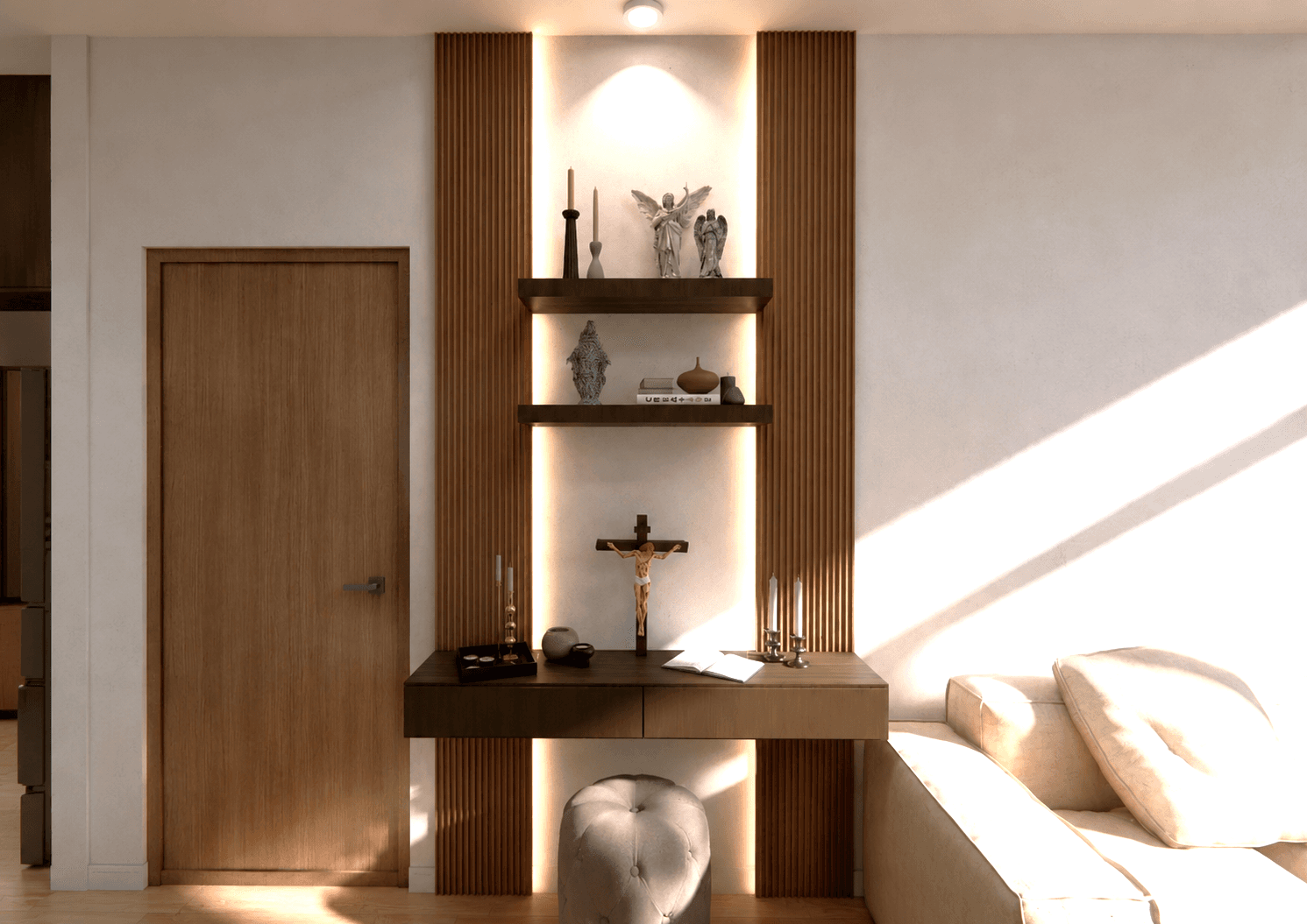 Altar cabinetry — render