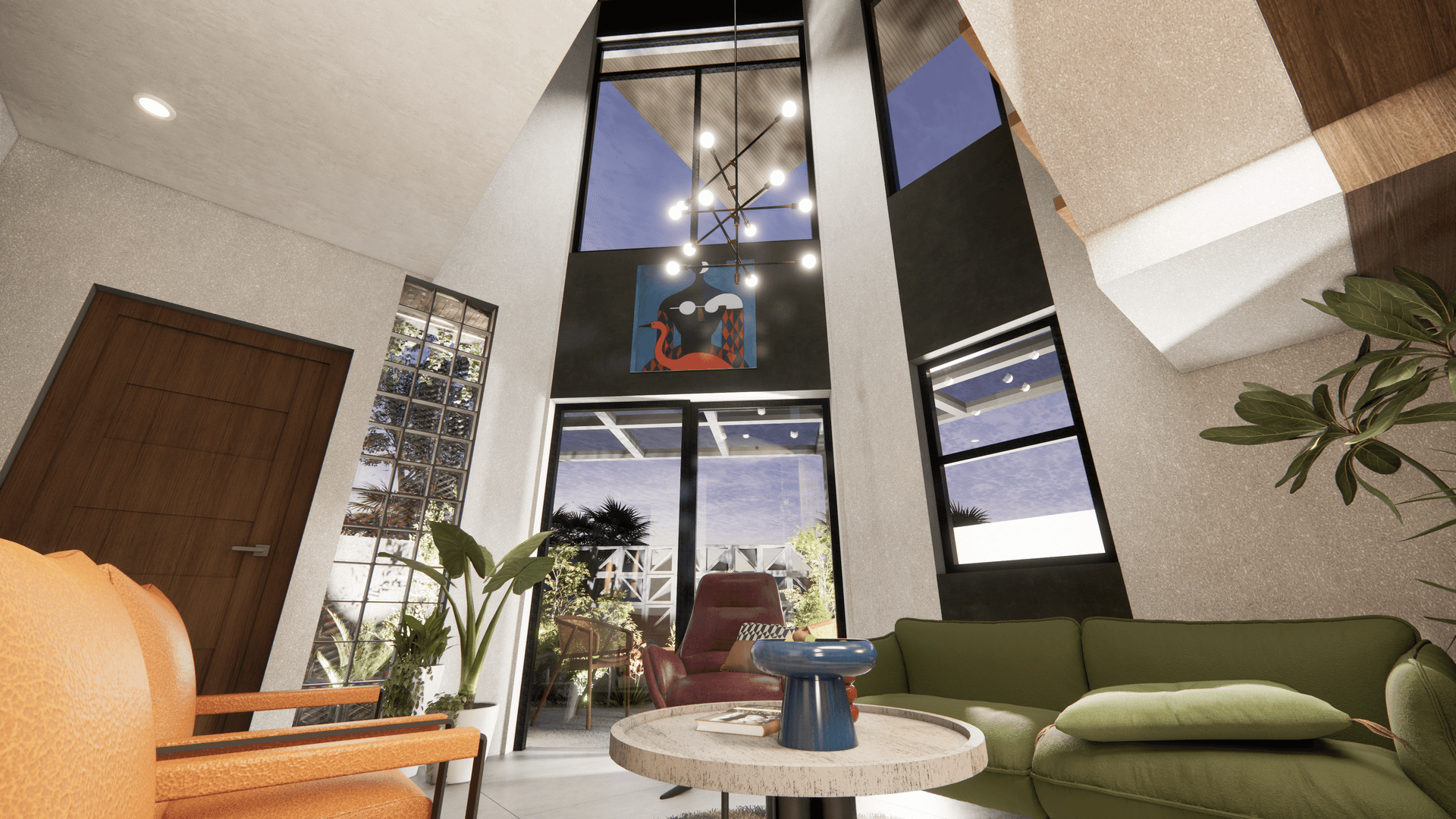 C House — living area detail with natural light